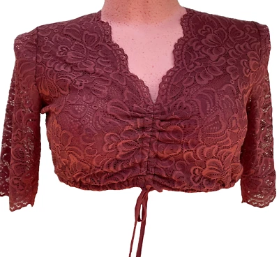 Dirndlbluse Spieth & Wensky Ansbach orange rost Gr. 40 Spitze Stretch halbarm - Bild 1 von 4