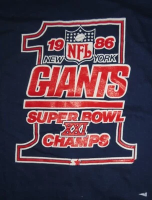 Vintage Starter Label - 1986 NEW YORK GIANTS SUPER BOWL XXI CHAMPS #1 (MD) Shirt - Image 1 of 4