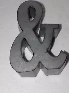 Ampersand Metal Galvanized Home Decor 3 D Symbol Free Standing/Wall Hung 7x5x1.5 - Picture 1 of 3