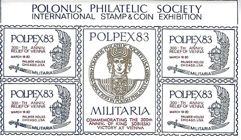 POLPEX 1983  Special Souvenir Sheet. LIMITED! Militaria. Winged Hussar Cover