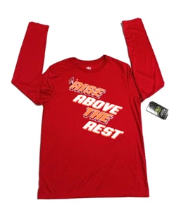 Athletic Works Boys Long Sleeve Graphic Basketball Red Shirt Sz Medium (8) NEW - Picture 1 of 8