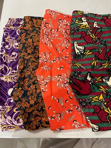 Lote 4 Leggings LuLaRoe TC (12-18) Patrones Multicolor Nuevos sin Etiquetas - Imagen 1 de 2