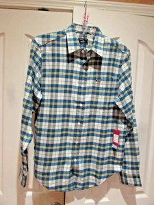 NWT Kimes Ranch Plaid Flannel Shirt Mens MEDIUM Cool Max - Mid Blue Western  (A - Picture 1 of 10