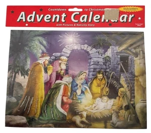 Vermont Christmas Company Calendario de Adviento Belén Noche Alegre Religioso - Imagen 1 de 12