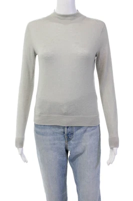 Vince женщин хлопок высоты шеи длинным рукавом повседневный вязаный топ серый размер 2XS - Изображение 1 из 4