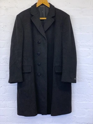 Vintage Hector Powe Crombie Overcoat Large, Pure New Wool Dark Grey / Black 48” - Image 1 of 4
