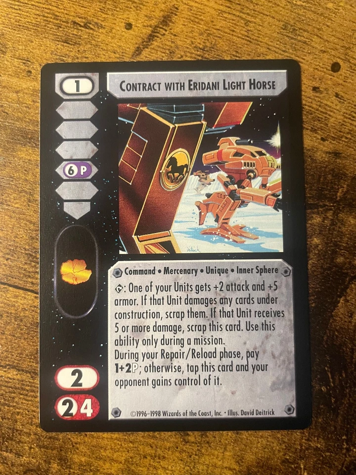 Battletech CCG TCG Card Game Rare Commanders Ed Contract with Eridani Light Hors - Image 1 of 1