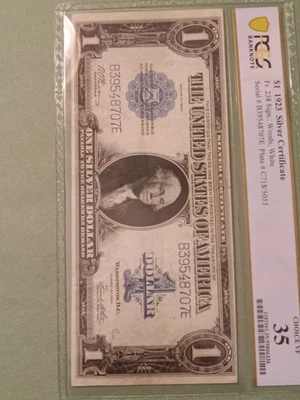 1923 $1 Silver Certificate Note Horse Blanket Large Size Banknote. PCGS 35 - Image 1 of 4
