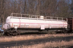 Original Slide: ACFX 77274, "Candy Stripe" Tank Car - Retired / Awaiting Scrap - Picture 1 of 1
