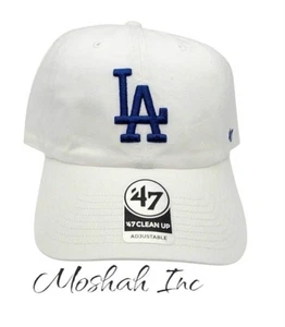 Los Angeles Dodgers 47 Brand Clean Up Adustable Hat Cap White Blue - Picture 1 of 5