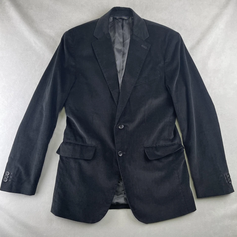 Blazer Banana Republic para Hombres 38R Abrigo Deportivo Pana Negro Solapa de 2 Botones Muesca Foto 1 de 4