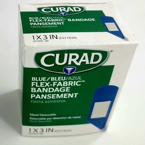 Curad Gastronomie Kunststoffverband - 1" x 3" - blau - 2 Schachteln à 100 (200 insgesamt) - Bild 1 von 1