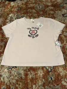 NWT Hello Kitty & Friends X Forever 21 Plus My Melody Lace Trim Baby Tee 3X - Picture 1 of 13