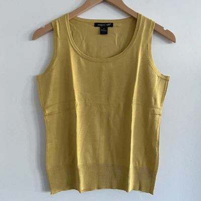 Top tejido de seda August M Buttercup amarillo para mujer sin mangas fino delicado Foto 1 de 4