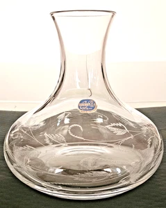 Bohemia Crystal Glass Czech Republic Vase - Vintage Flared - Leaves - Picture 1 of 6