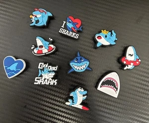 Shark Shoe Pins / Charms Set Of 10   - Picture 1 of 1