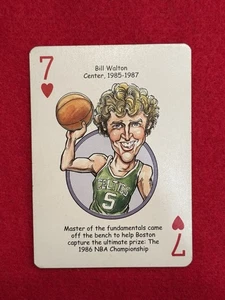 Tarjeta de juego 7 de corazones de los Boston Celtics propiedad personal de Bill Walton - Imagen 1 de 6