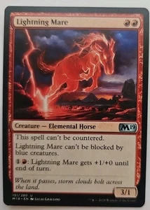 MTG Magic The Gathering Card Lightning Mare Creature Elemental Horse Red M19 - Picture 1 of 2