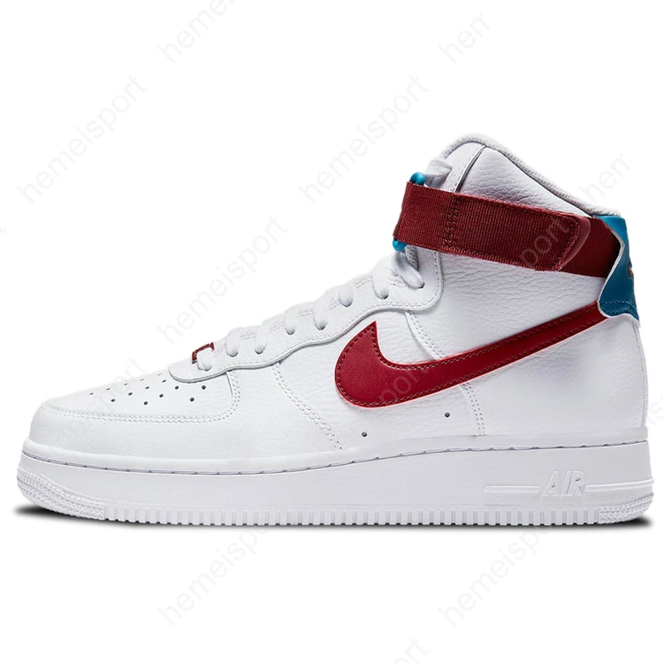 Nike Mujer Air Force 1 Alto Blanco Equipo Rojo 334031-119 Foto 1 de 4