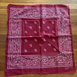 Vintage Bandana SCHNELLE FARBE 100 % BAUMWOLLE RN 13960 rot rosa weiß USA SELTENE FARBEN! - Bild 1 von 9