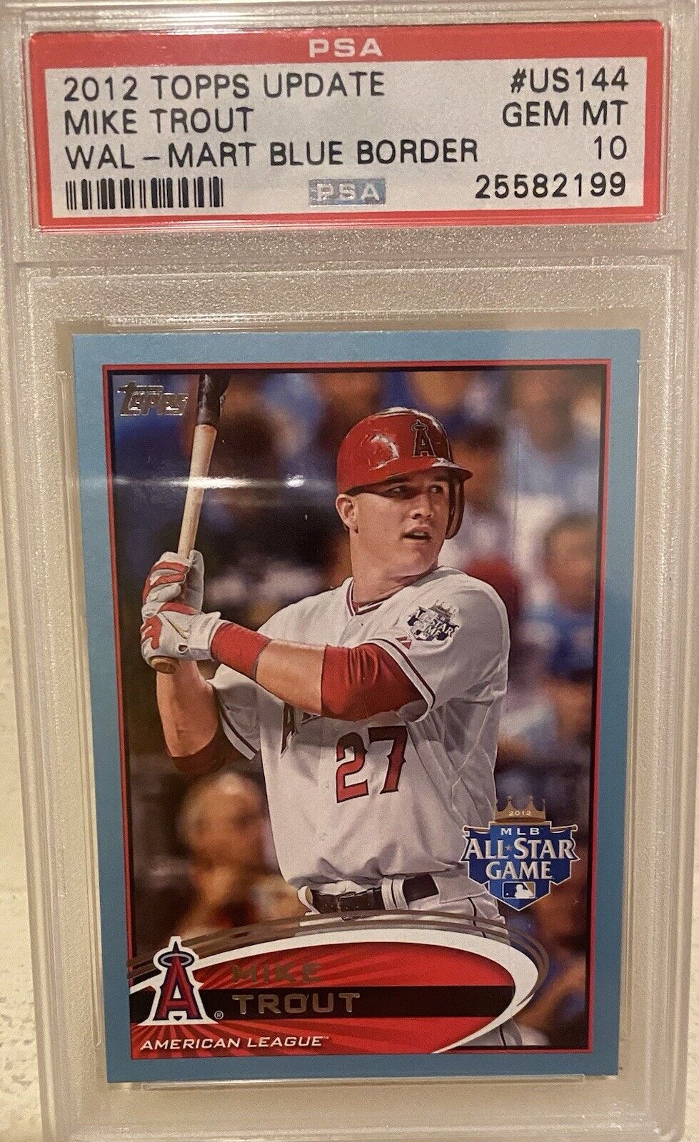 MIKE TROUT PSA 10! 2012 Topps Update Wal-Mart Blue Border #US144