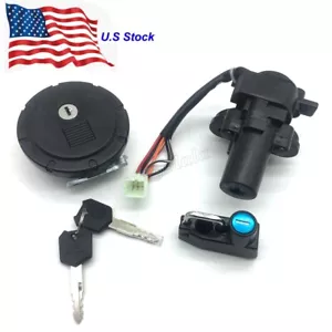 Ignition Switch Fuel Gas Cap Lock Set Fit For Kawasaki KL250 KLX125 KLX250/S/SF - Foto 1 di 8