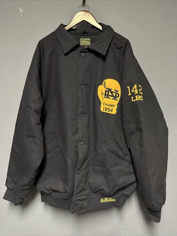 RARE STALL & DEAN NOTRE DAME 1954 BENGAL BOUTS BOXING TEAM JACKET MEN'S 4XL NAVY Cover