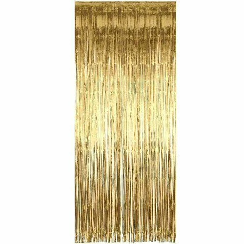 2m Shimmer Foil Glitter Tinsel Metallic Wedding Party Backdrop Curtain Window - Image 1 of 3