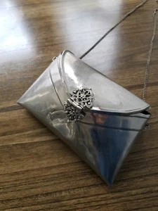 Vintage Silver Tone Metal Pillow Purse Handbag - Picture 1 of 11