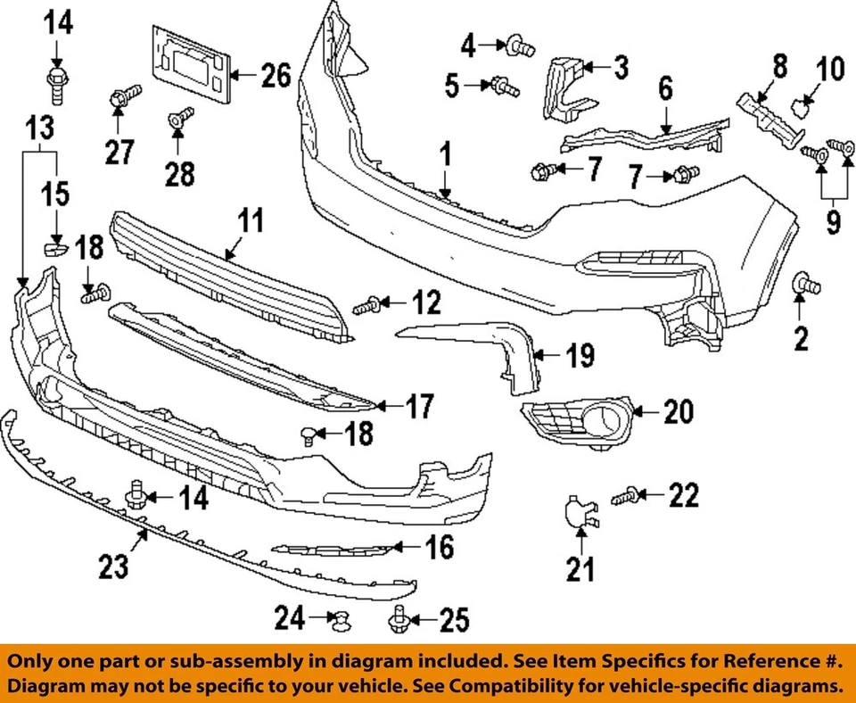 Componentes de parachoques delantero piloto HONDA OEM 16-22 - haz de montaje 71145TG7A00 Foto 1 de 1