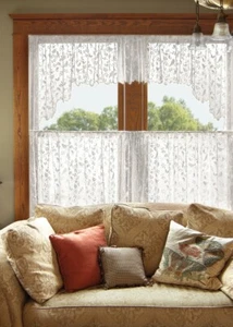 Swag per finestra in pizzo bianco Bristol Garden di Heritage Lace - Foto 1 di 1