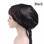 Silk Night Sleep Cap Hair Bonnet Hat Head Cover Satin Turban Wrap Hair Care~