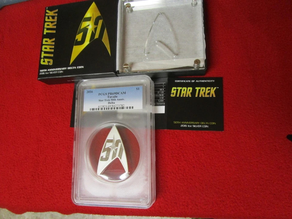 Moneda de plata Star Trek Delta 2016 50 aniversario graduación profesional PF PF 69 DCAM Foto 1 de 1