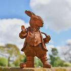 Cast Iron Mr Rabbit with Pipe Garden Sculpture - Beatrix Potter Outdoor Ornament