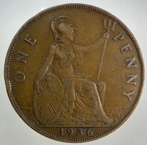 1936 George V One Penny Coin | Fine Collectable Grade - Picture 1 of 2