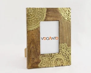 Puerta Foto Oro Mandala Mangowood Incrustado Natural Burn 22x28 CM - Imagen 1 de 5