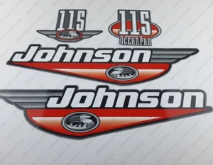 Johnson 115 HP Ocean Pro 1999-2000 Outboard Decals Sticker Set Red - Picture 1 of 8