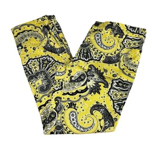 Lauren Ralph Lauren Womens Paisley Print Ankle Jeans 6P Yellow Mid-Rise Stretch - Picture 1 of 5