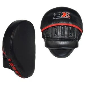 PX Handpratzen / Paar gekrümmt Leder schwarz-rot - Bild 1 von 2