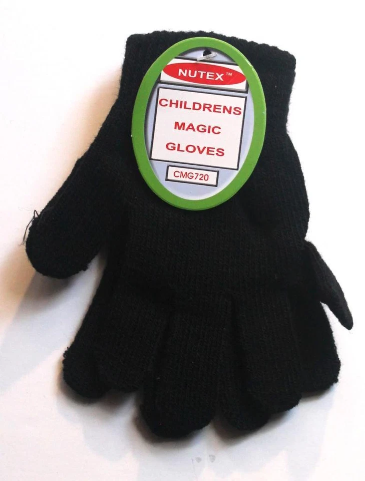 NUTEX Kinder Black Magic Handschuhe, Stretch to Fit, Wolle, handveredelt, nagelneu