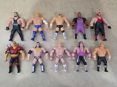 Лот товаров WWF Bendies Bendems Star Wrestlers Винтажные Экшн-фигурки Отличное состояние товара - Изображение 1 из 4