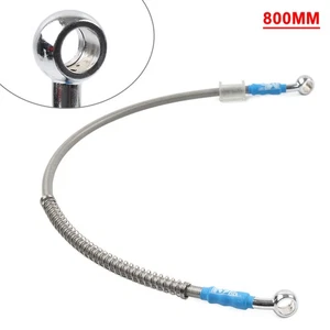 80cm DOT Motorcycle Motorbike Braided Steel Brake Clutch Oil Hose Line Pipe - Picture 1 of 6
