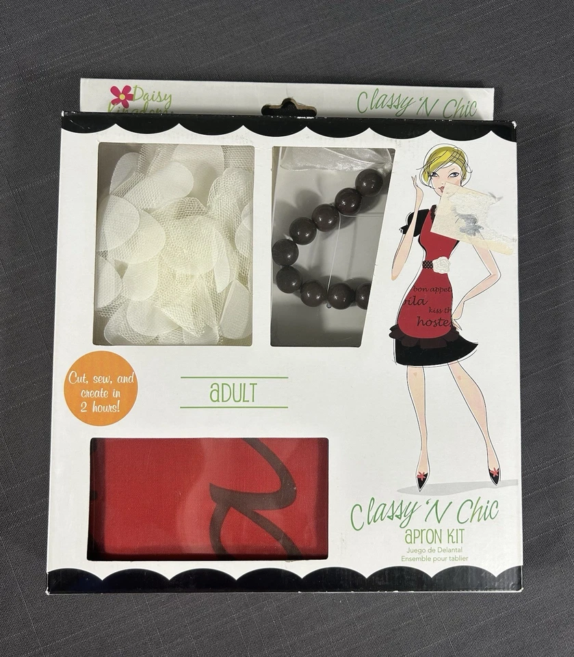 Daisy Kingdom Classy N Chic Delantal con Cuentas Kit de Costura ADULTO Cotizaciones Cuentas Flor Foto 1 de 4
