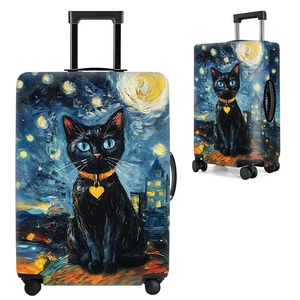 Copribagaglio Gatto Nero, Gatto Artistico e Notte Stellata Design Elastico Valigie... - Foto 1 di 8