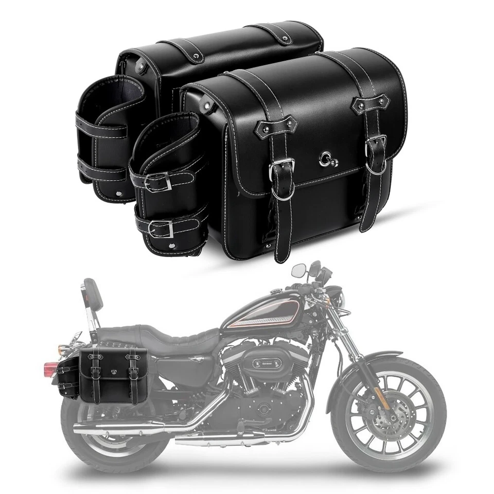 Motorcycles Side Saddle Bag For Yamaha XJ XS 250 400 600 650 750 850 1100 Virago - Image 1 of 4
