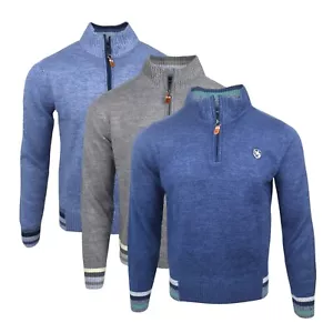 Maglione uomo mezza zip collo alto lana acrilico maglia spessa pullover - Foto 1 di 15