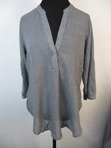 LUSH Womens Tunic Top Size M Gray V-Neck Casual Blouse Lightweight T-60 - Picture 1 of 10