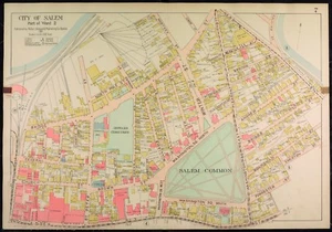 1911 SALEM MASSACHUSETTS SALEM COMMON HOWARD CEMETERY ST JOHN'S CHURCH ATLAS MAP - Picture 1 of 3