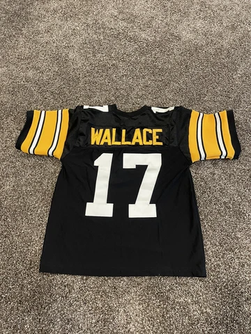 Mike Wallace Pittsburgh Steelers Throwback Stars USA Black Jersey Mens Small Cover