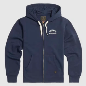 Triumph Motorcycle Dolan Full Zip Hoodie Navy Blue MSWS24118 - Picture 1 of 5